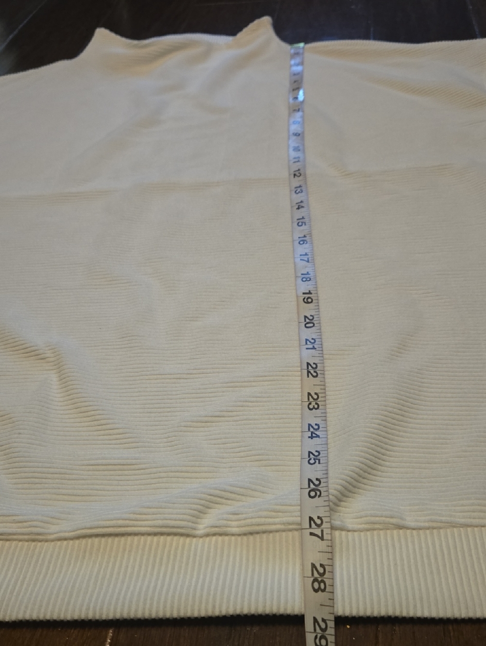 ⛱️Tribal Jeans White Mock Neck Ribbed Long Sleeve Top NWOT Size L - Picture 7 of 10
